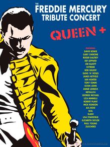 Poster collecting : queen, freddie mercury - tribute wembley stadium 20 april 1992 !! cartel concierto 30x40 !!
